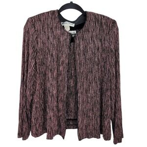 Vtg 80s Whimsigoth Fairy Formal Pink Glitter Cardigan Top Set Sz PL‎ Metallic